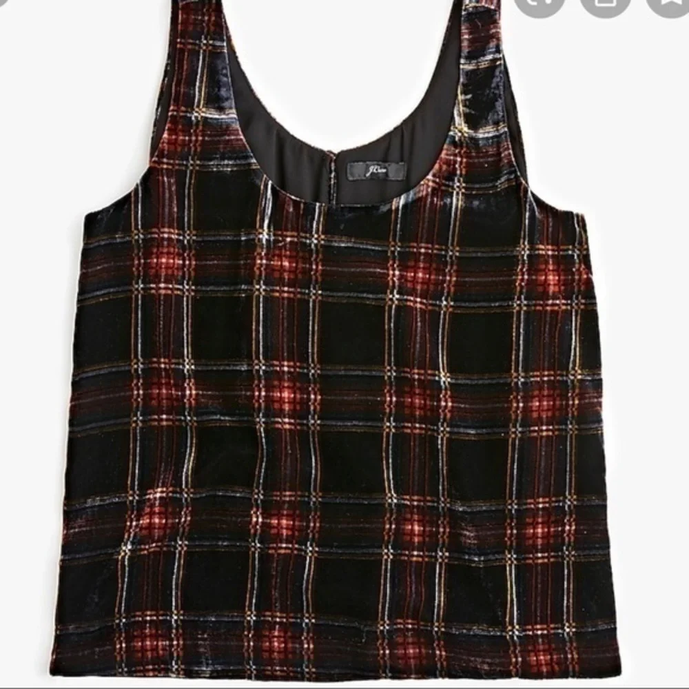 New J Crew Velvet Tank Top Stewart Tartan Plaid